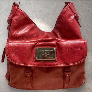 Tyler Rodan Red Faux Leather Shoulder Bag